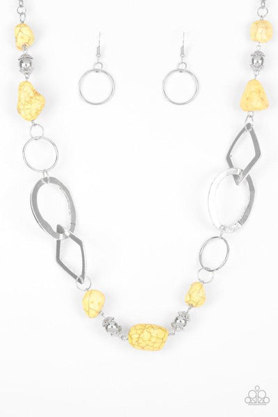 Paparazzi Accessories Thats TERRA-ific Yellow Necklace & Earrings 