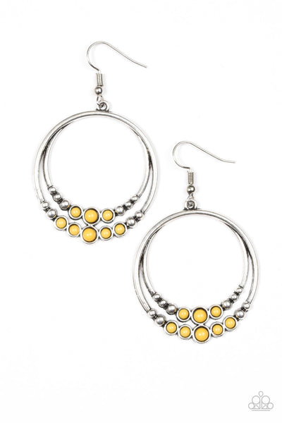 Paparazzi Accessories Spiraling Serenity - Yellow Earrings 