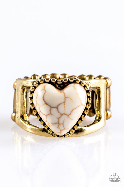 Paparazzi Accessories Rule With Your Heart - Brass Ring