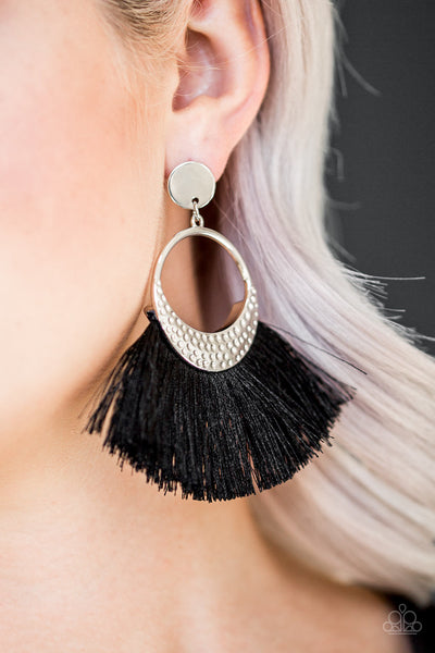 Paparazzi Accessories Spartan Spirit - Black Earrings 