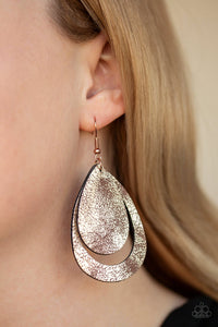 Paparazzi Accessories Fiery Firework - Copper Earrings 