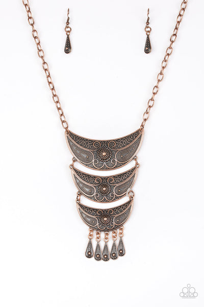 Paparazzi Accessories Go STEER-Crazy - Copper Necklace & Earrings 