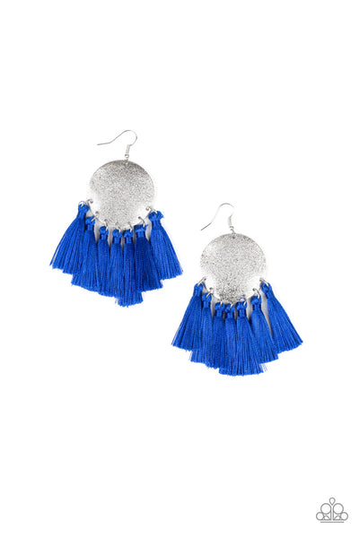 Paparazzi Accessories Tassel Tribute - Blue Earrings 