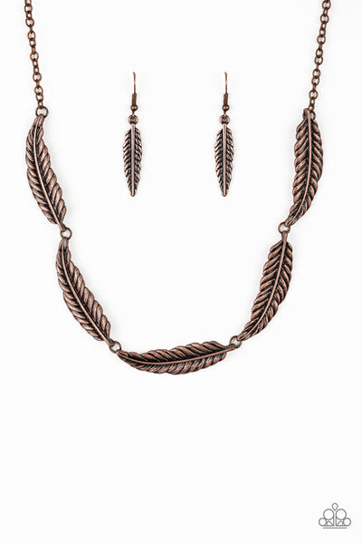 Paparazzi Accessories Light Flight - Copper Necklace & Earrings 