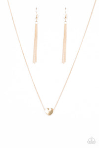 Paparazzi Accessories A Simple Heart - Gold Necklace & Earrings 