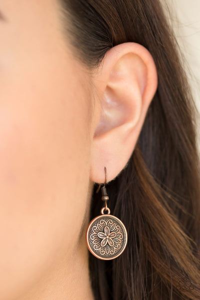 Paparazzi Accessories Seeing Star Lillies - Copper Earrings 