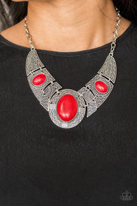 Paparazzi Accessories Leave Your LANDMARK - Red Necklace & Earrings 