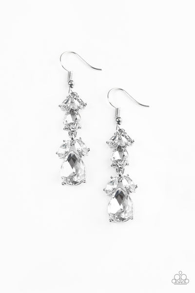 Paparazzi Accessories Trophy Hall - White Earrings 