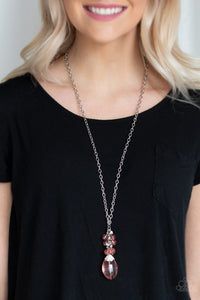 Paparazzi Accessories Crystal Cascade - Orange Necklace & Earrings 