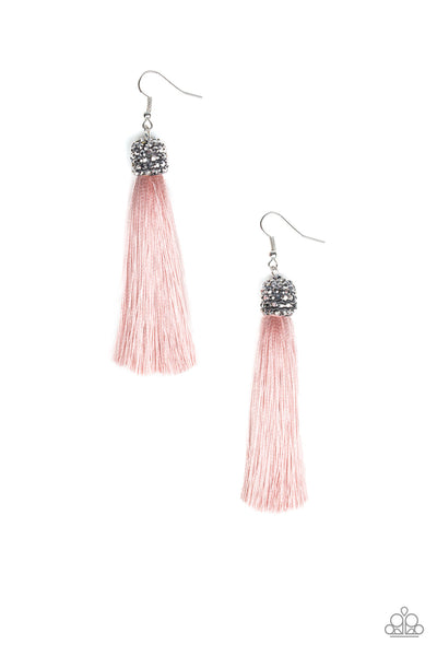 Paparazzi Accessories Make Room For Plume - Pink Earrings 