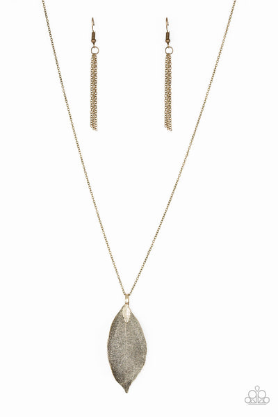 Paparazzi Accessories Fall Foliage - Brass Necklace & Earrings 