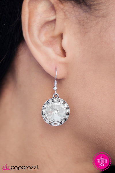 Paparazzi Accessories Turn On The Sparkle White Earrings 