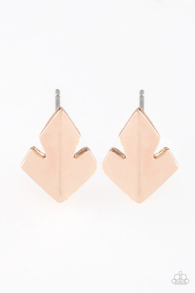 Paparazzi Accessories Fire Drill - Rose Gold Earrings 