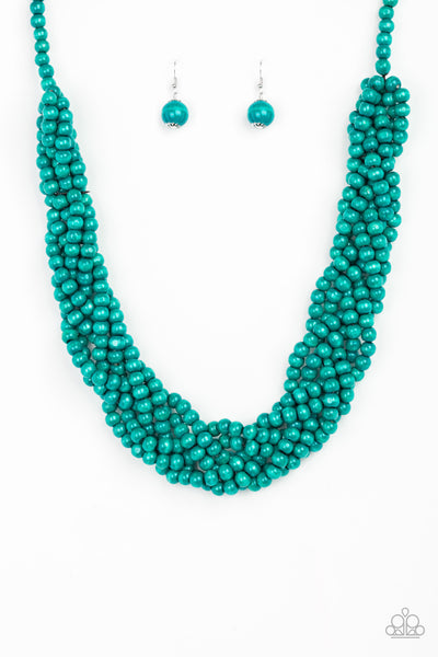 Paparazzi Accessories Tahiti Tropic - Blue Necklace & Earrings 