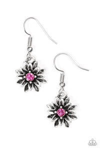 Paparazzi Accessories Diamonds and Daisies - Pink Earrings 