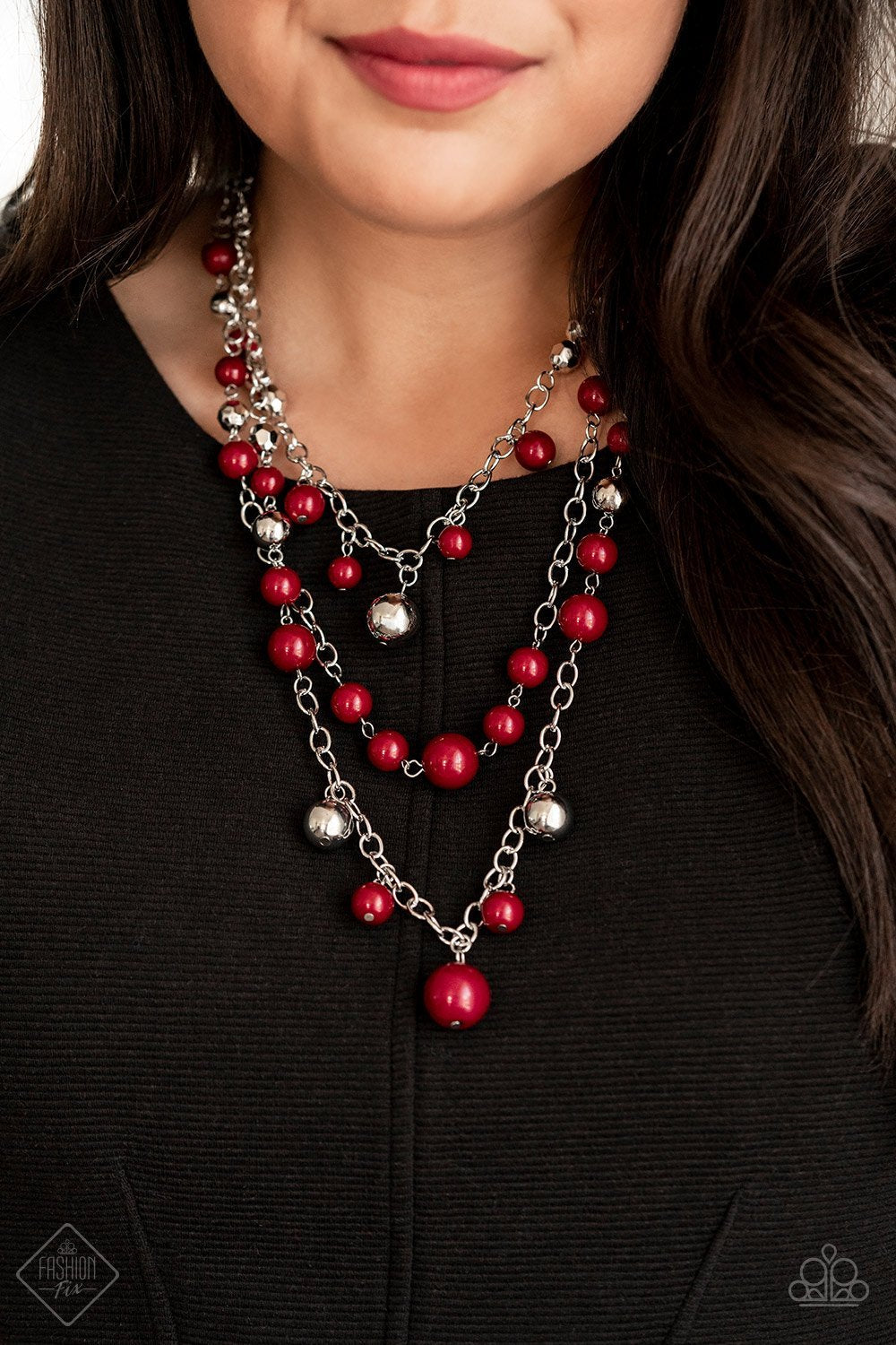 Paparazzi Accessories The Partygoer - Red Necklace & Earrings 