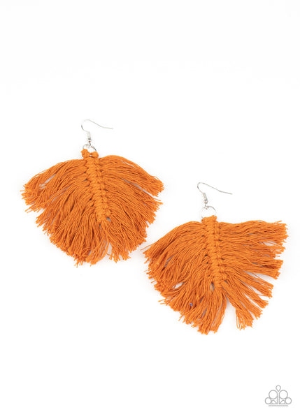 Paparazzi Accessories Macrame Mamba - Brown Earrings 