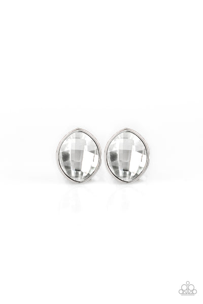 Paparazzi Accessories Movie Star Sparkle - White Earrings 