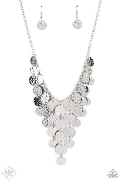 Paparazzi Accessories - Spotlight Ready - Silver Necklace & Earrings 