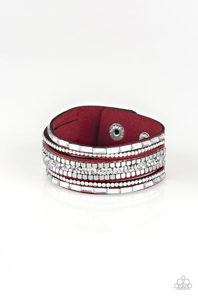 Paparazzi Accessories Rebel In Rhinestones - Red Bracelet 