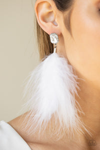 Paparazzi Accessories The SHOWGIRL Must Go On! - White Earrings 