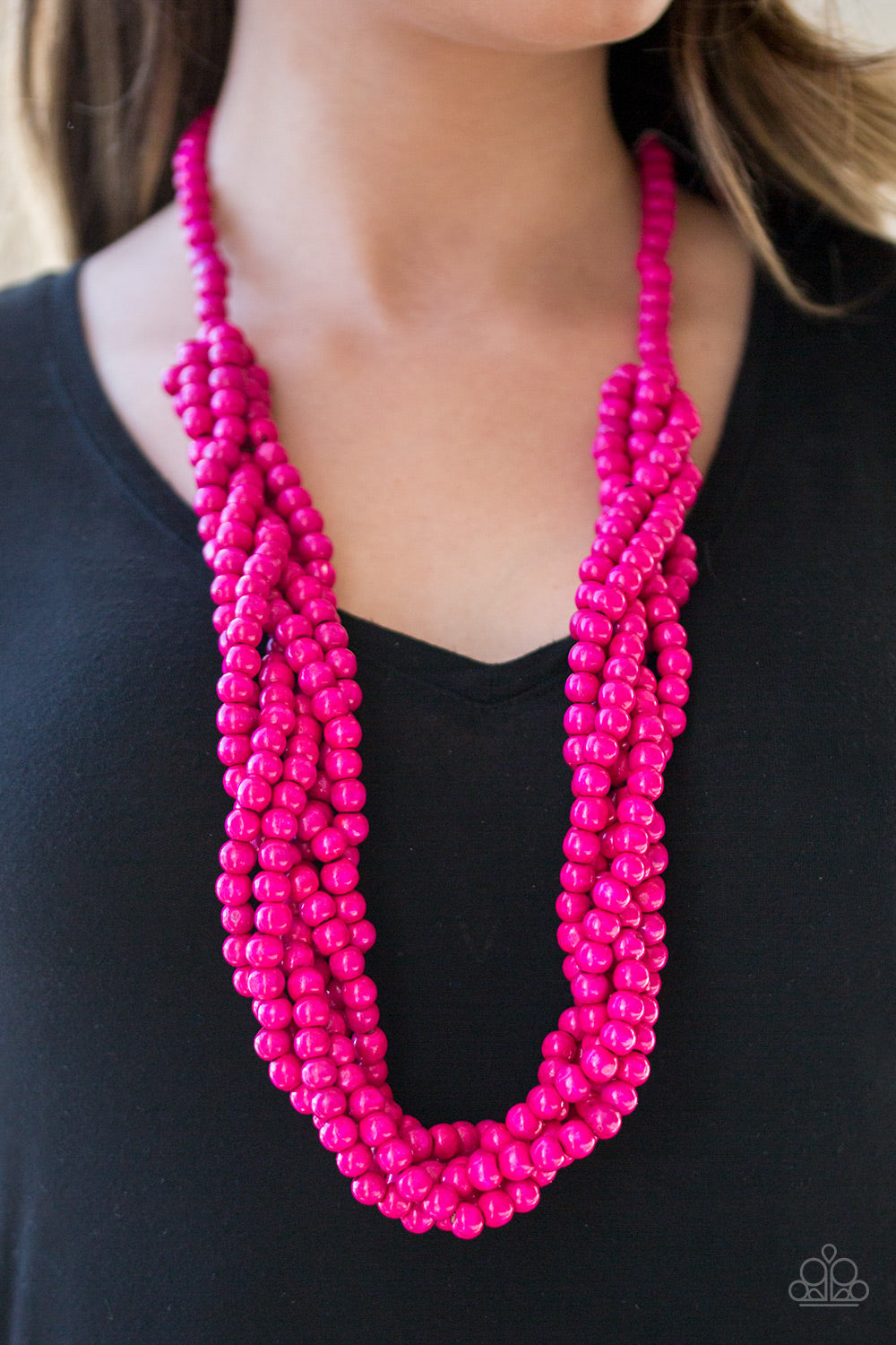 Paparazzi Accessories Tahiti Tropic - Pink Necklace & Earrings 