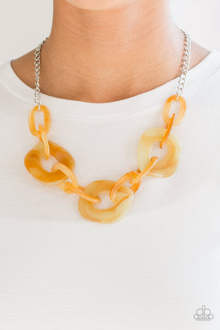 Paparazzi Accessories Courageously Chromatic - Yellow Necklace & Earrings 