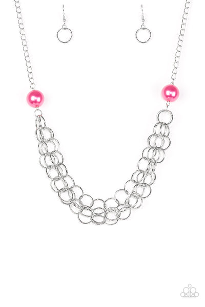 Paparazzi Accessories Daring Diva - Pink Necklace & Earrings 