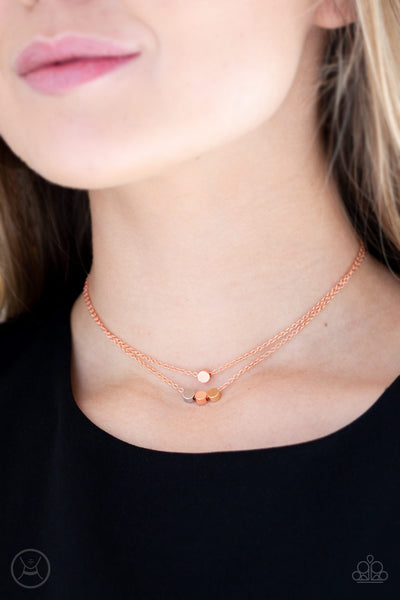 Paparazzi Accessories Mini Minimalist - Copper Necklace & Earrings 