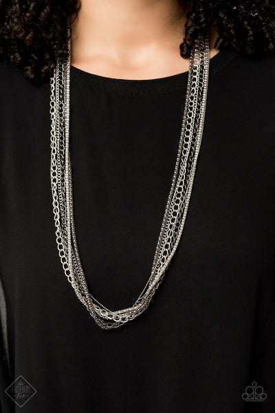 Paparazzi Accessories Turn Up The Mix Silver Necklace & Earrings 