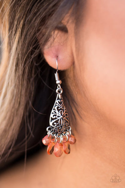 Paparazzi Accessories Geisha Glam - Orange Earrings 