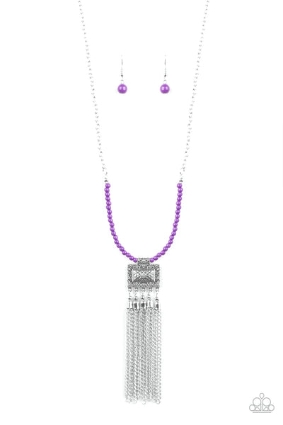 Paparazzi Accessories Mayan Masquerade - Purple Necklace & Earrings 