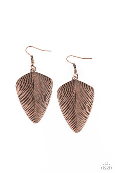 Paparazzi Accessories One Of The Flock - Copper Earrings 