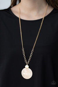Paparazzi Accessories A Top-SHELLer - Gold Necklace & Earrings 