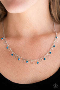 Paparazzi Accessories Dinner Party Demure - Blue Necklace & Earrings 