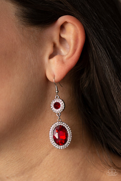 Paparazzi Accessories Let It BEDAZZLE - Red Earrings 