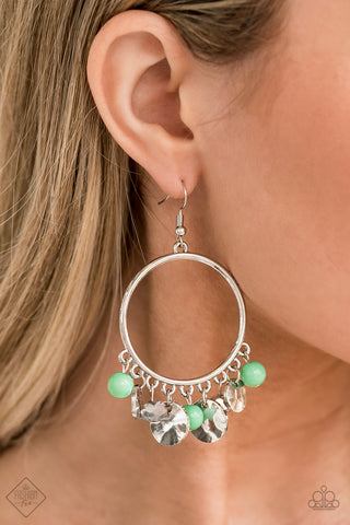 Paparazzi Accessories Chroma Chimes Green Earrings 