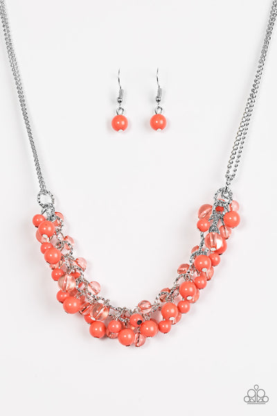 Paparazzi Accessories Boulevard Beauty - Orange Necklace & Earrings 