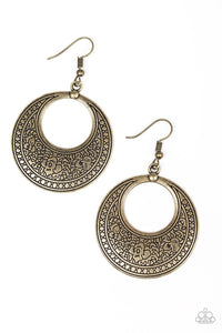Paparazzi Accessories Floral Frontier - Brass Earrings 