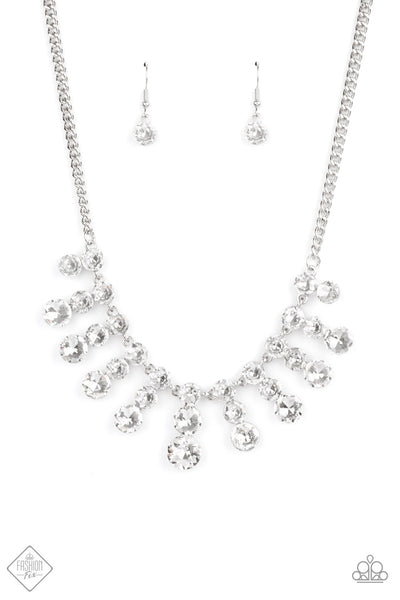 Paparazzi Accessories -Celebrity Couture - White Necklace & Earrings 