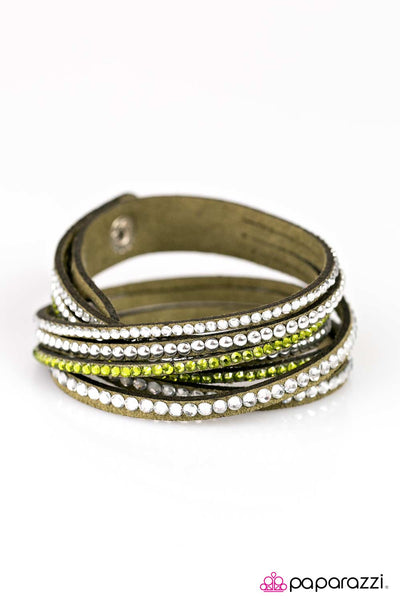 Paparazzi Accessories Strong Is The New Beautiful - Green Bracelet 