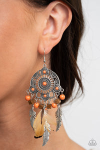 Paparazzi Accessories Desert Plains - Orange Earrings 