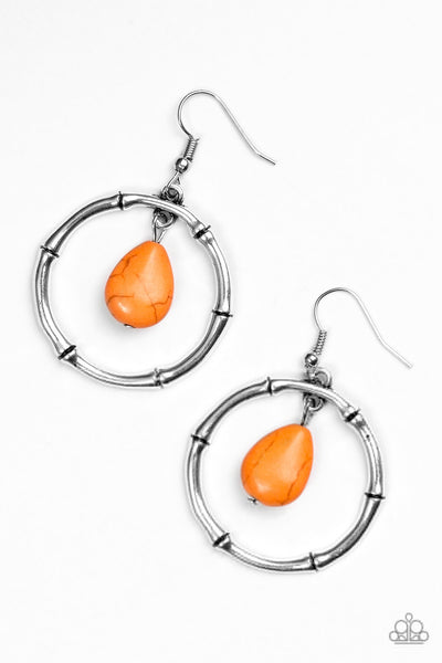 Paparazzi Earring Stone Style - Orange