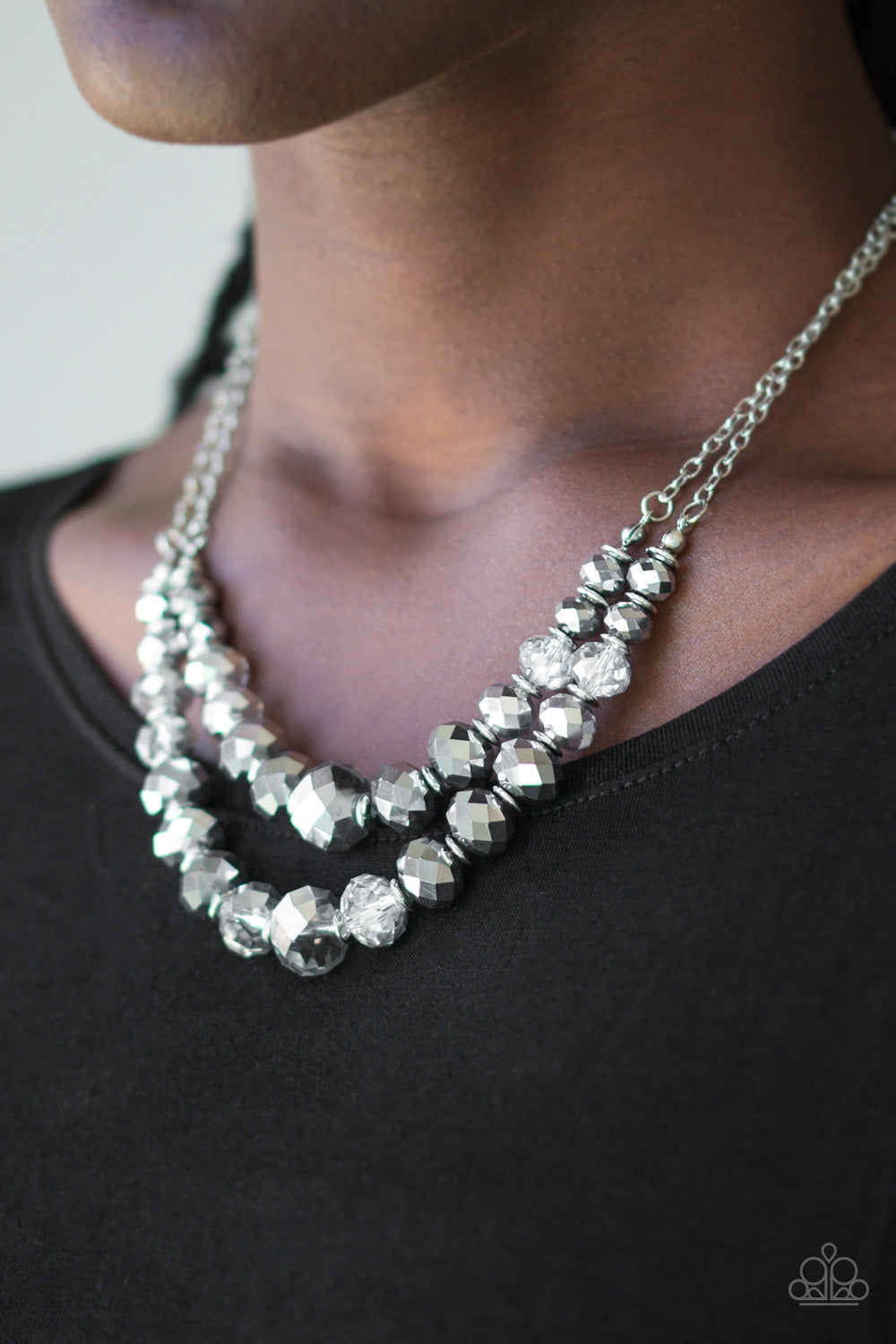 Paparazzi Accessories Strikingly Spellbinding - Silver Necklace & Earrings 