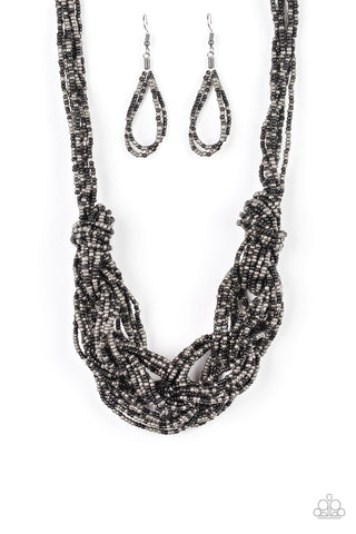 Paparazzi Accessories City Catwalk - Black Necklace & Earrings 