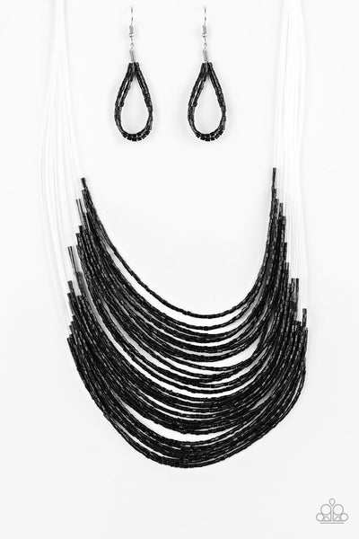 Paparazzi Accessories Catwalk Queen - Black Necklace & Earrings 