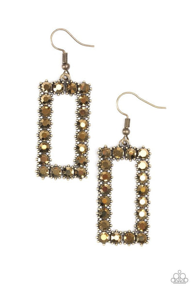 Paparazzi Accessories Mirror, Mirror Brass Earrings 