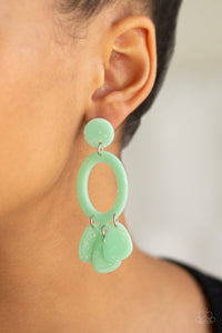 Paparazzi Accessories Sparkling Shores - Green Earrings 