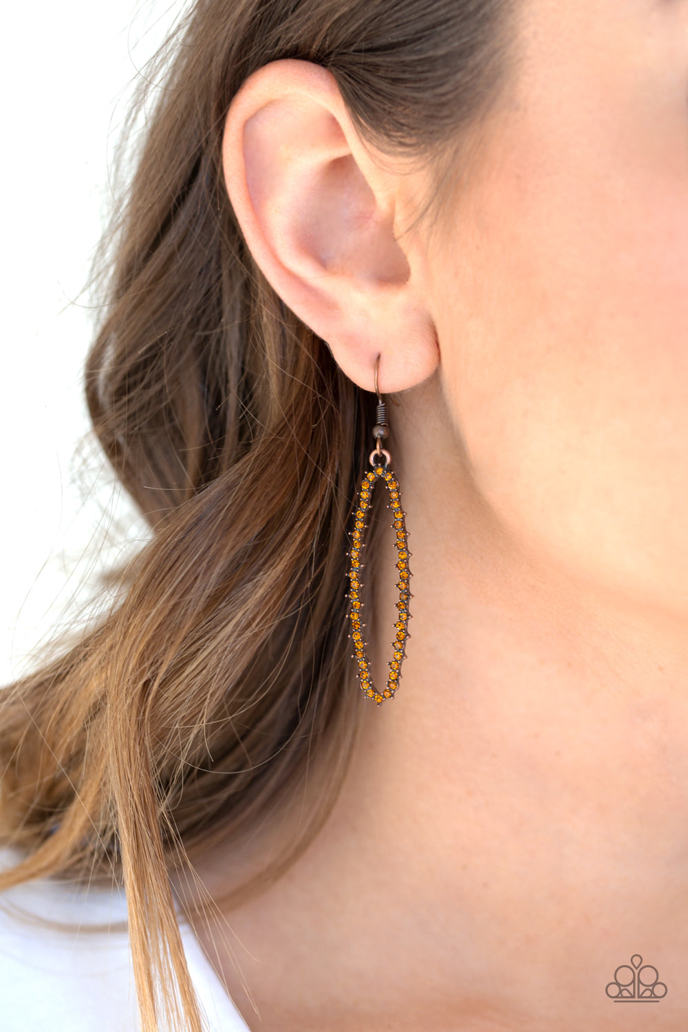 Paparazzi Accessories A Little GLOW-mance - Copper Earrings 