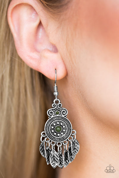 Paparazzi Accessories Lower East WILDSIDE - Green Earrings 